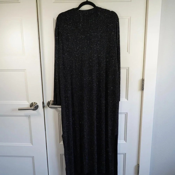 VTG Ronni Nicole Sparkly Multi Color Glitter Maxi Cardigan Jacket Dress Up 24W - Picture 7 of 10